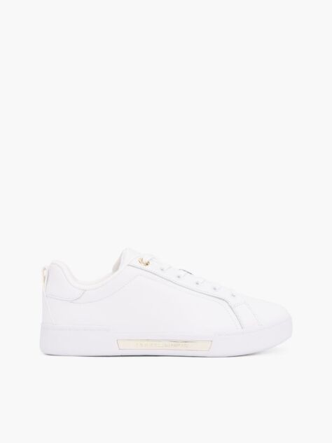 Άσπρο Δερμάτινα Sneakers Court  Γυναίκες