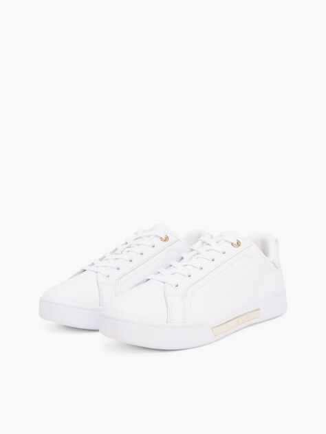 Άσπρο Δερμάτινα Sneakers Court  Γυναίκες