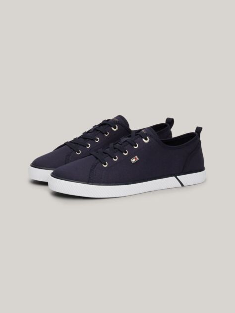 Blue Enamel Flag Canvas Trainers  Women