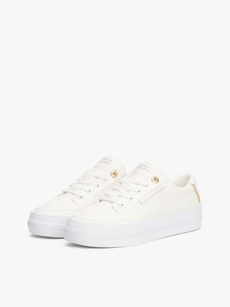 Beige Contrast Trim Trainers  Women