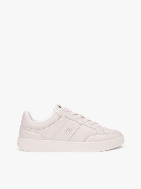 Μπεζ TH Monogram Δερμάτινα Sneakers  Γυναίκες