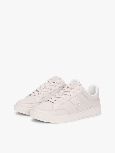 Μπεζ TH Monogram Δερμάτινα Sneakers  Γυναίκες