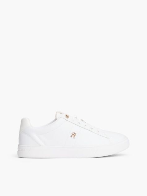 Άσπρο Δερμάτινα Sneakers Court Με Μονόγραμμα TH  Γυναίκες