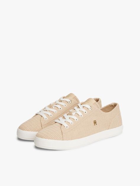 Μπεζ Υφασμάτινα Sneakers Με Μονόγραμμα TH  Γυναίκες