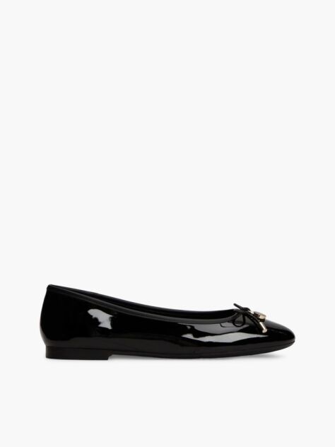 Black Patent Leather Padlock Charm Ballerinas  Women