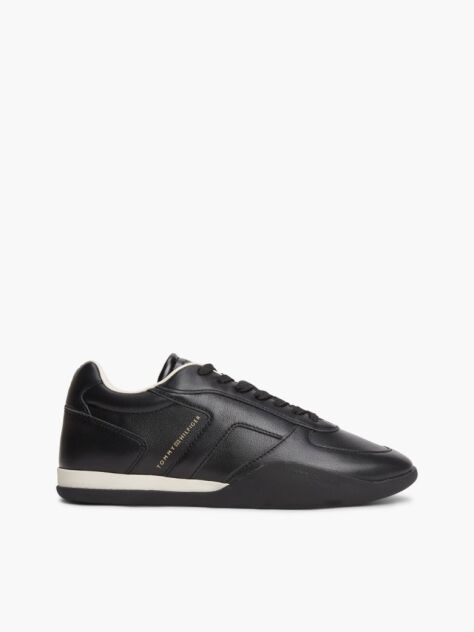 Black Leather Vintage Low Profile Sneakers  Women