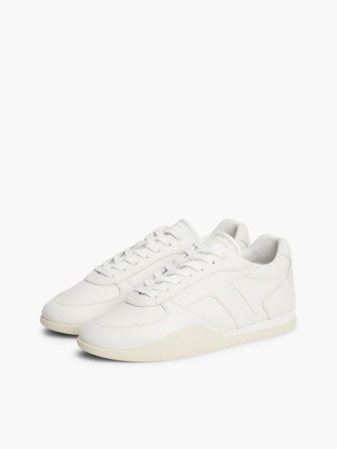 Beige Leather Vintage Low Profile Sneakers  Women