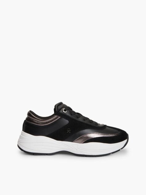 Black Suede TH Monogram Metallic Sneakers  Women