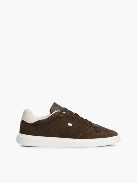 Brown Lightweight Suede Court Sneakers  Women