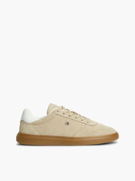Beige Lightweight Suede Court Sneakers  Women