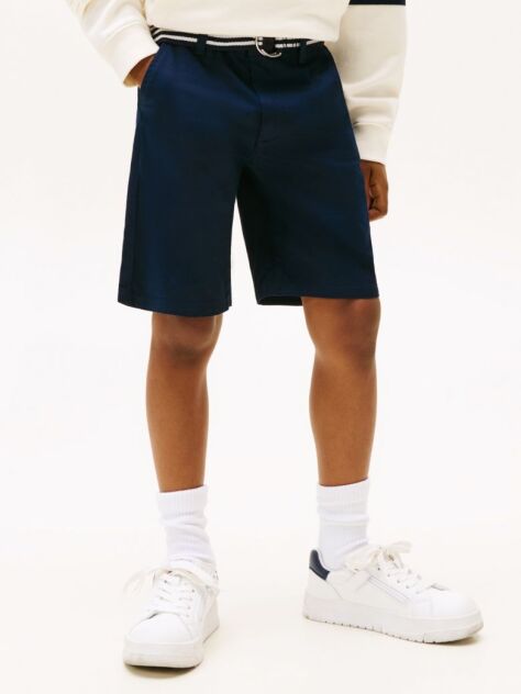 Blue Belted Woven Shorts  Boys