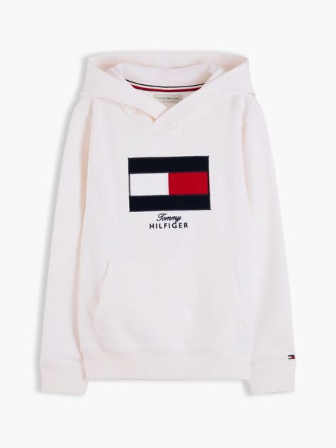 Άσπρο Hoody Με Κεντητό Λογότυπο Interlock  Αγόρια