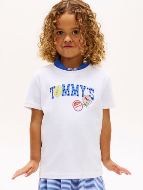 Άσπρο T-Shirt Από Βαμβακερό Jersey Με Λογότυπο  Κορίτσια