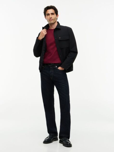 Red Slim Interlock Long Sleeve T-Shirt  Men
