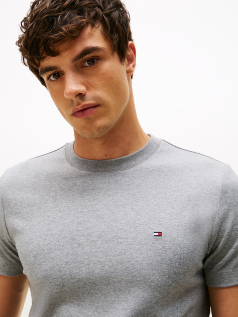 Γκρι Slim T-Shirt Με Κεντητό Σημαιάκι  Άνδρες