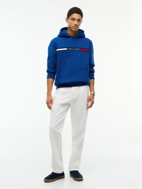 Blue Logo Drawstring Hoody  Men