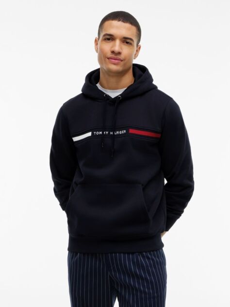 Blue Logo Drawstring Hoody  Men