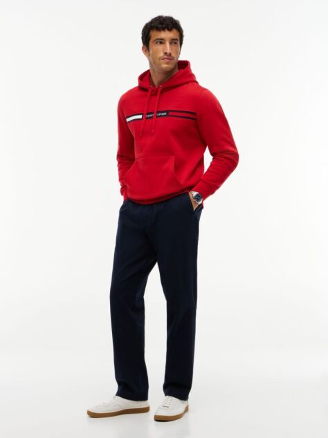 Red Logo Drawstring Hoody  Men