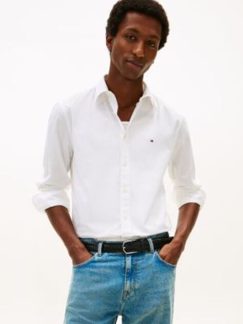 White TH Flex Regular Fit Poplin Shirt  Men