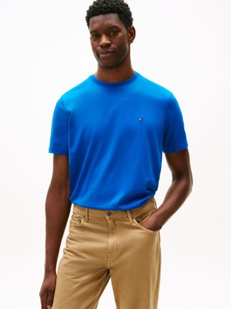 Blue Flag Embroidery T-Shirt  Men