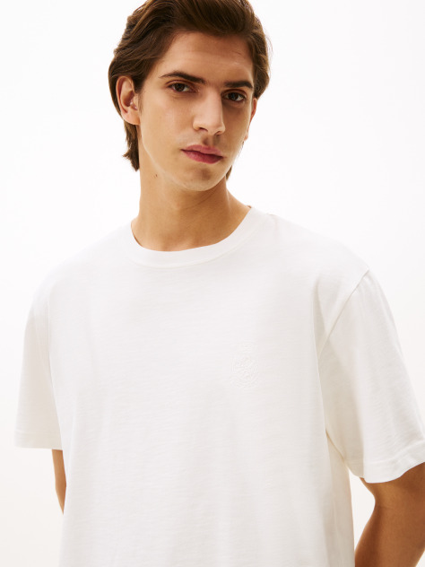 Μπεζ Varsity T-Shirt Με Κέντημα  Άνδρες