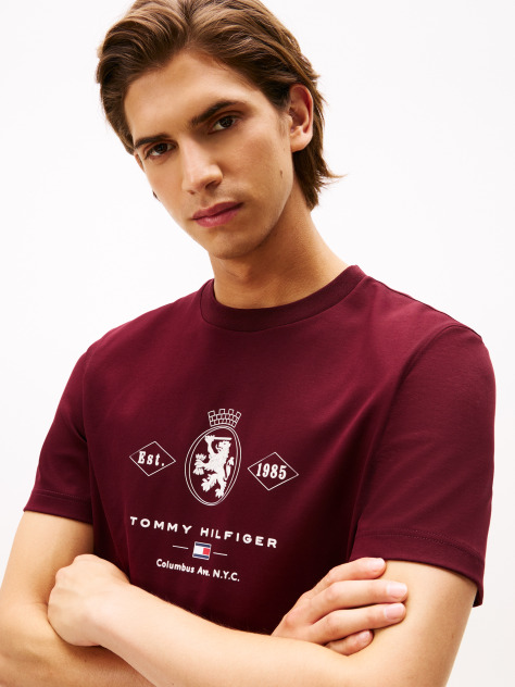 Κόκκινο Varsity Interlock T-Shirt Με Σχέδιο  Άνδρες