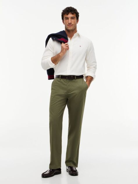 Beige Regular Fit Flag Embroidery Corduroy Shirt  Men