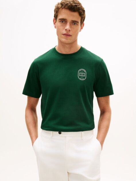 Πράσινο T-Shirt Με Κλασσική Λαιμόκοψη Και Λογότυπο  Άνδρες