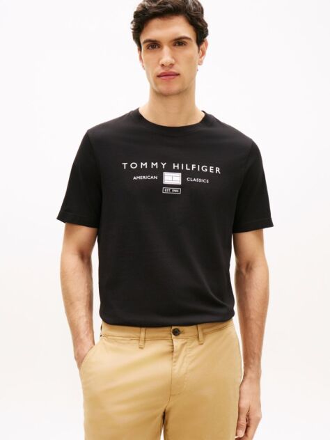 Μαύρο T-Shirt Με Λογότυπο  Άνδρες