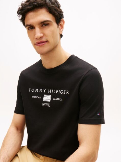 Μαύρο T-Shirt Με Λογότυπο  Άνδρες