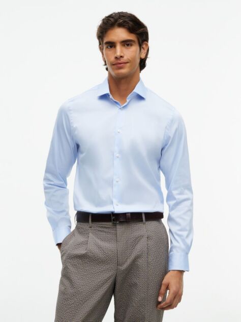 Μπλε Smart Casual TH Flex Πουκάμισο Σε Slim Γραμμή  Άνδρες
