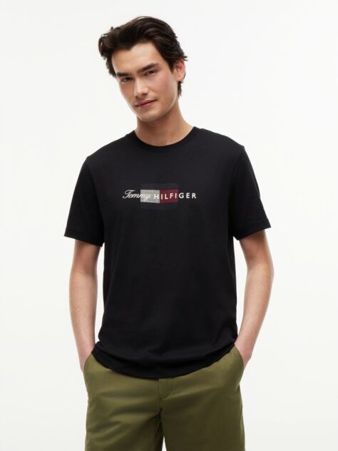 Μαύρο T-shirt Με Σημαία  Άνδρες