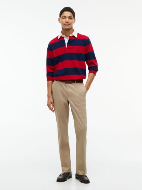 Beige Denton Slim Straight Textured Chinos  Men