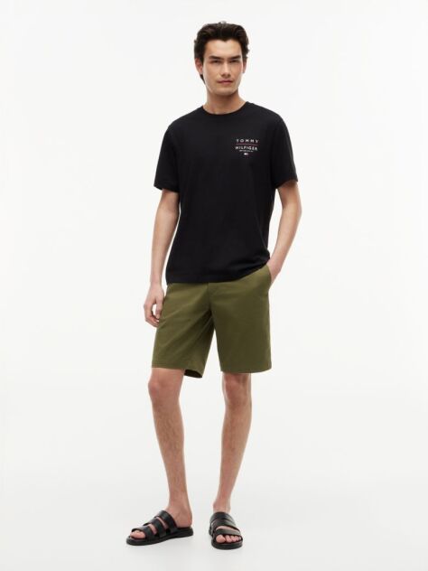 Μαύρο Βαμβακερό T-Shirt Με Λογότυπο Και Κλασική Λαιμόκοψη  Άνδρες