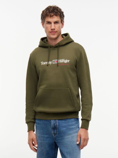 Πράσινο Fleece Hoody Με Λογότυπο  Άνδρες