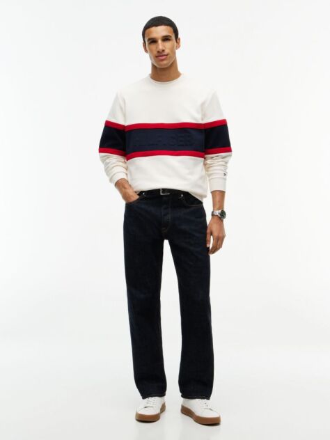 Beige Colour-Blocked Intecho Knit Sweatshirt  Men