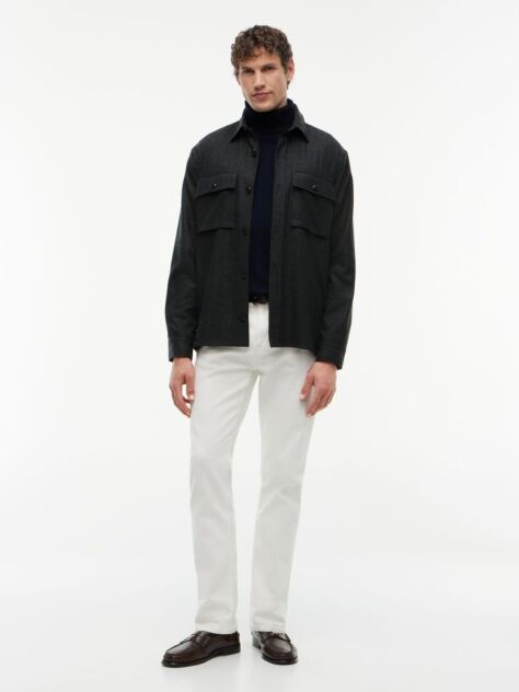 Grey New York Label Regular Fit Flannel Overshirt  Men