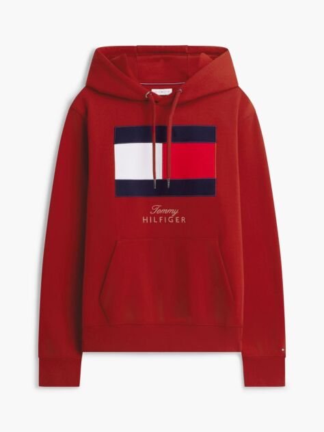 Red Flag Embroidery Logo Fleece Hoody  Men