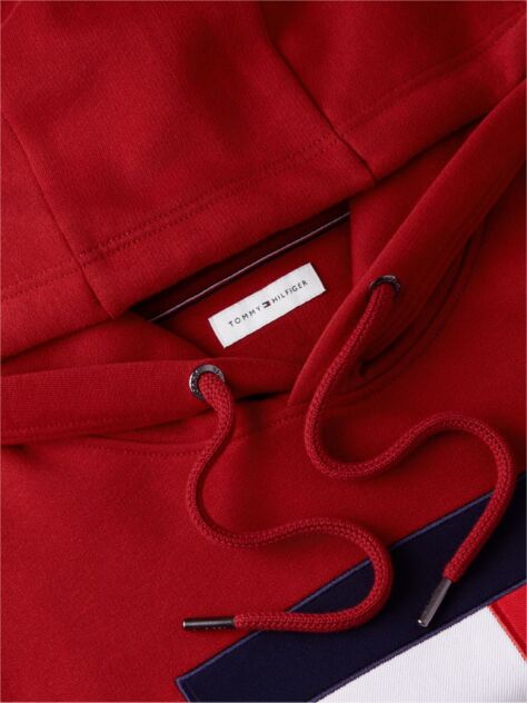 Red Flag Embroidery Logo Fleece Hoody  Men