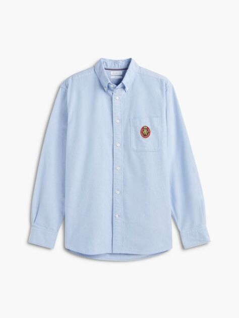 Blue Relaxed Fit Heritage Crest Oxford Shirt  Men
