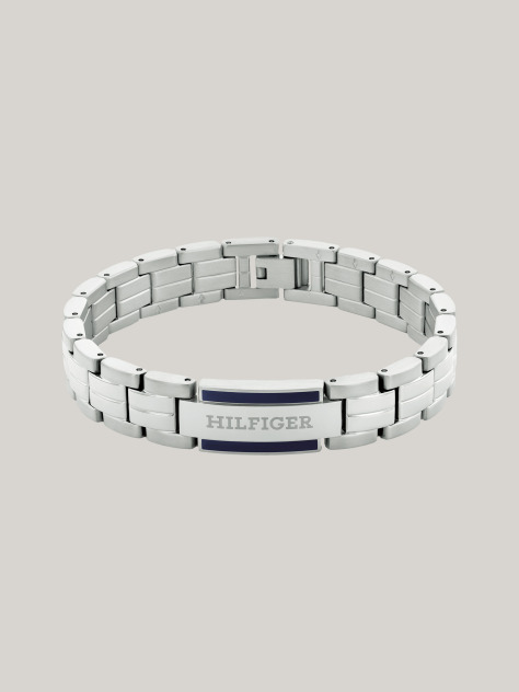 Silver Stainless Steel Flat Chain-Link Bracelet  Men