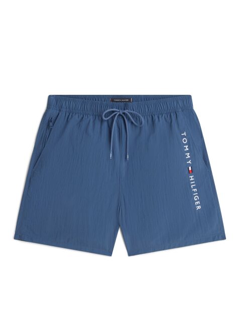 Blue Original Logo Mid Length Swim Shorts  Men
