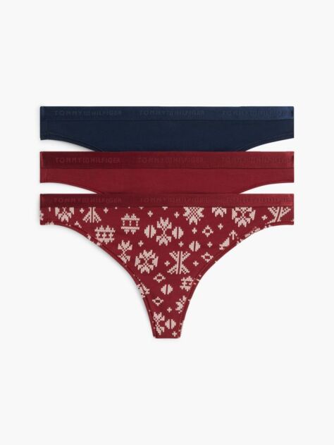 Multi 3-Pack Logo Waistband Thongs  Women
