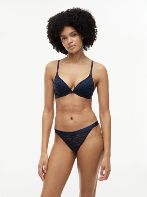 Blue Leopard Lace Thong  Women