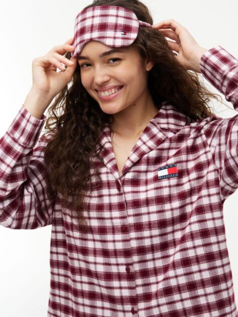 Multi Heritage Flannel Pyjama Set And Eye Mask Gift Box  Women