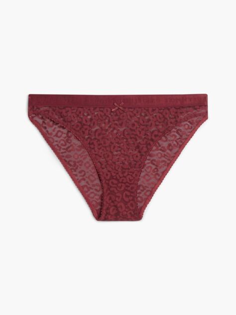 Red Leopard Lace Briefs  Women