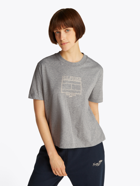 Γκρι T-Shirt Με Λογότυπο  Γυναίκες