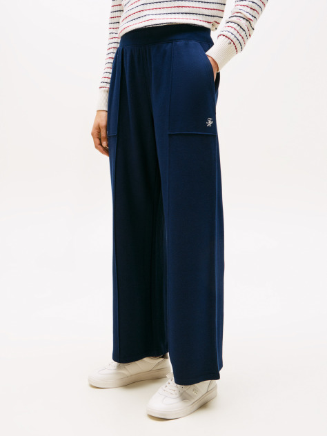 Blue TH Script Straight Pique Pant  Women