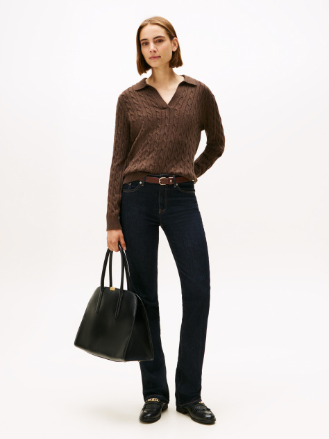 Blue Mid Rise Bootcut Jeans  Women
