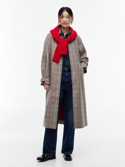 Multi Check Belted Mac Coat  Women